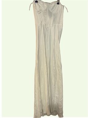 Sara Ivory Strapless Long Slip Dress